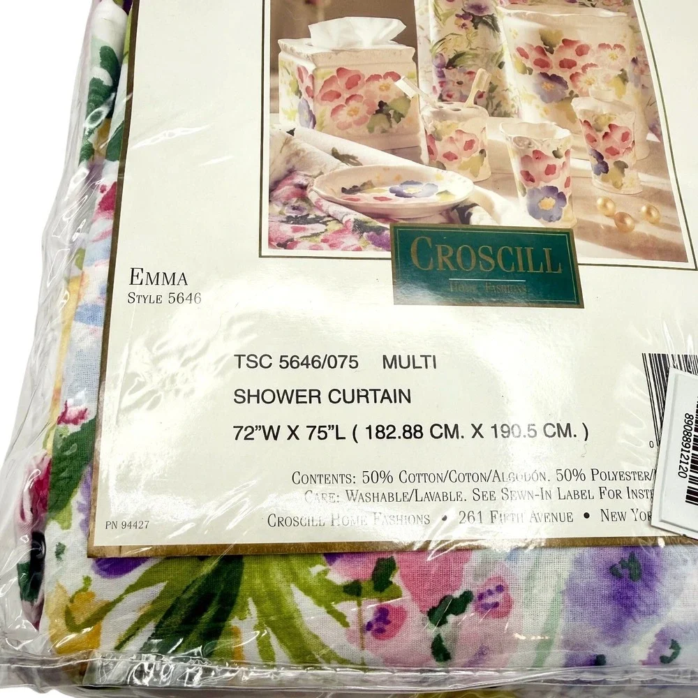 Vintage Croscill Emma Floral Shower Curtain 72